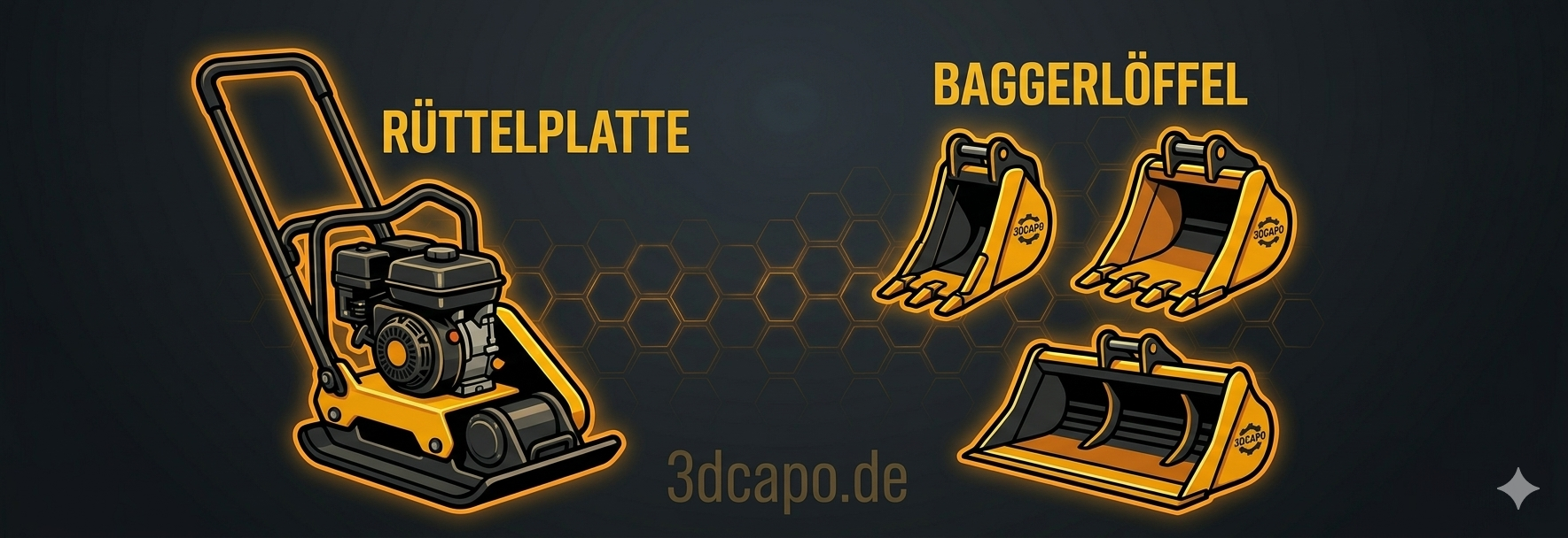 Zubehör für Minibagger wie Holzgreifer und Schwenklöffel
